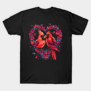 Cardinal Bird Valentine Day T-Shirt